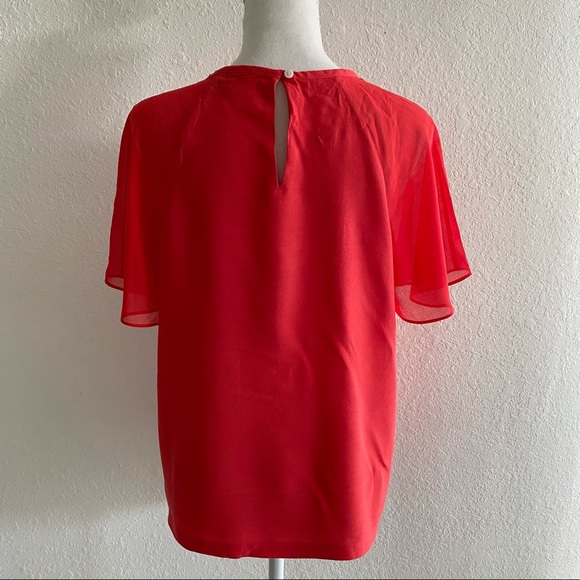 AX Salmon Short Flowy Sleeve Blouse Size M - Picture 5 of 6